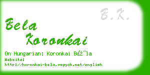 bela koronkai business card